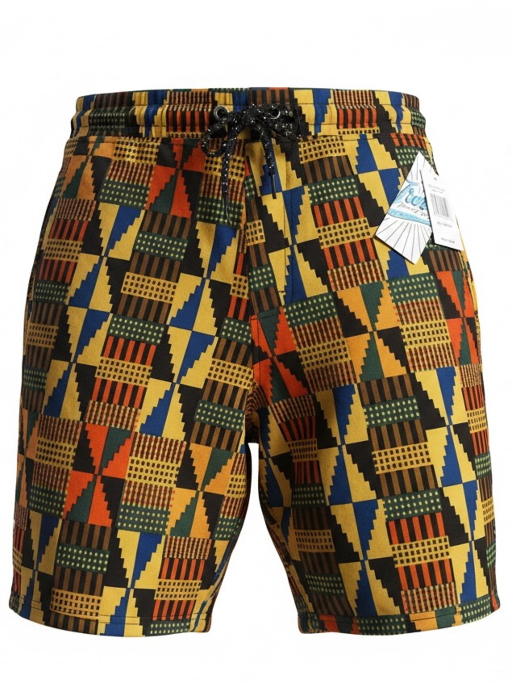 NWT Men's Geometric Shorts - Orange Multicolor Size Medium